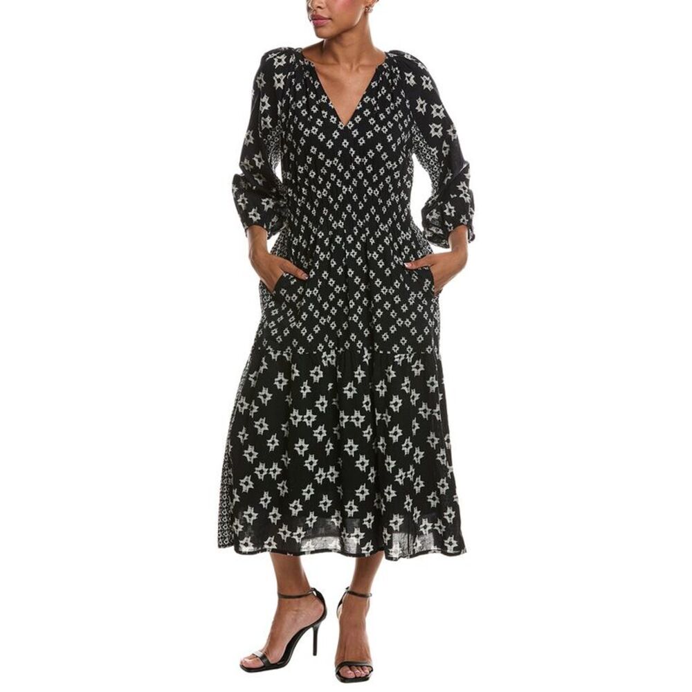 Velvet By Graham & Spencer Womens Elen Aspen Print Dress, Navy